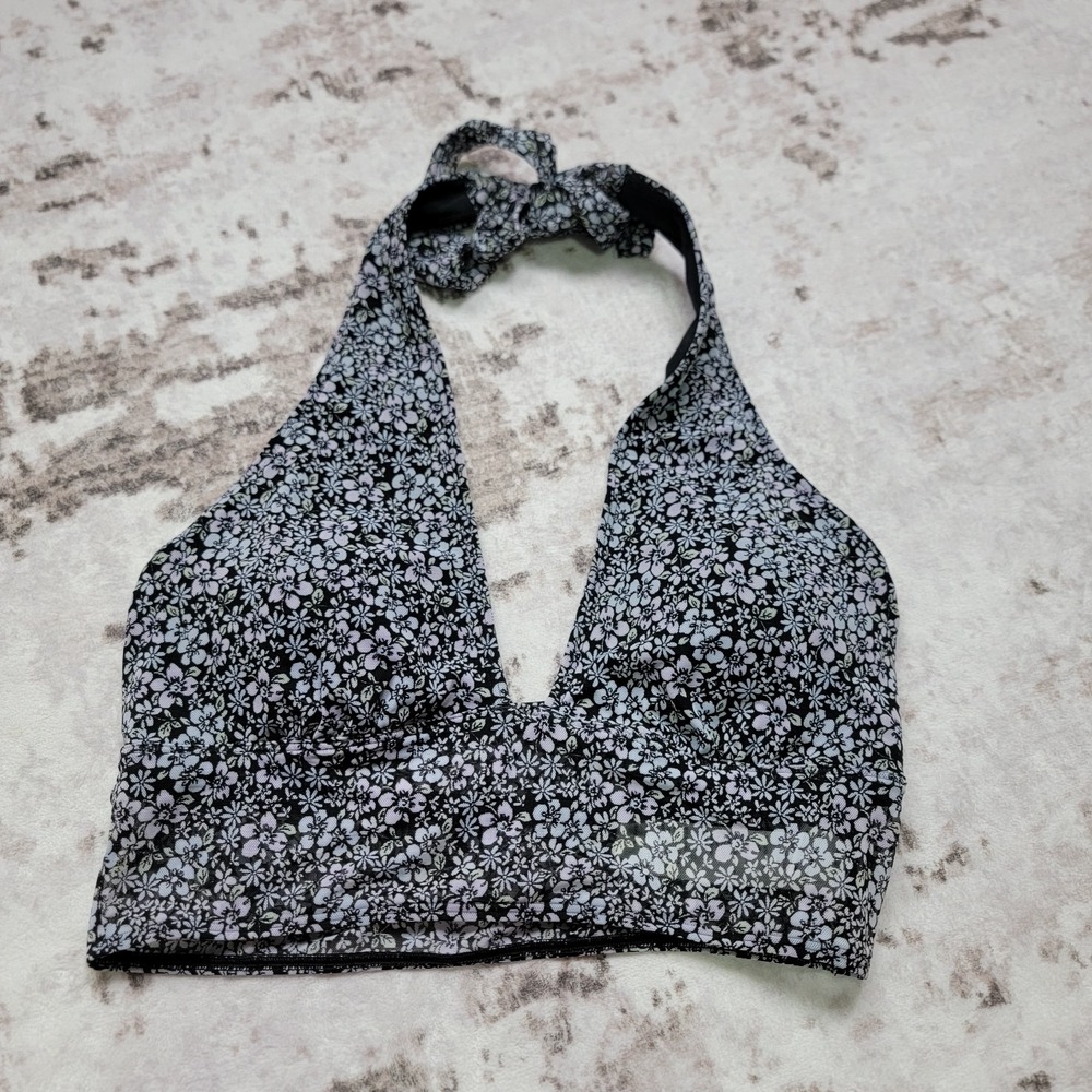 Gilly Hicks Floral Halter Top Mesh Size Large